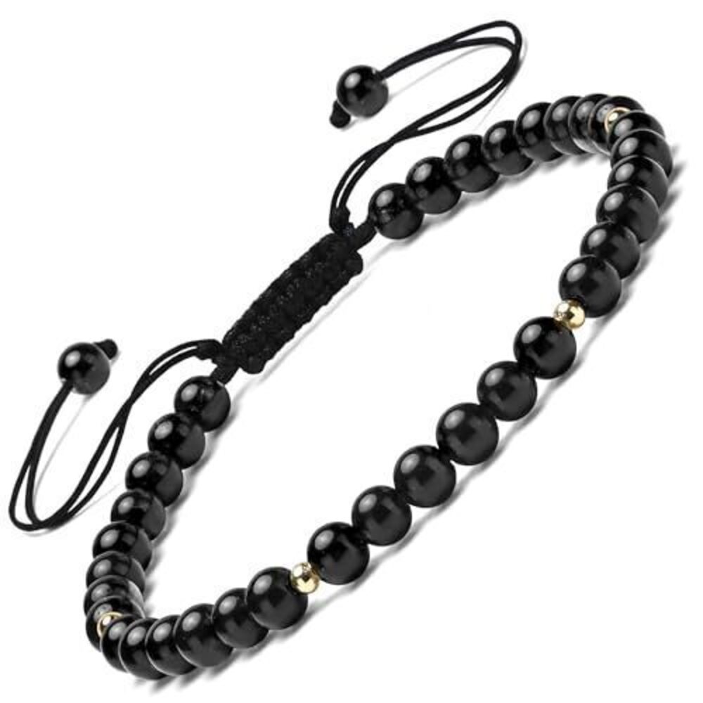 2719 Natural Gemstones Bracelet&925 Sterling Silver/18K Gold│4MM│ 7-9 in
